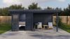 Lugarde Select Modern tuinhuis met overkapping Vught 250x250cm + 300cm - Zwarte olie