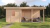 Lugarde Select Modern tuinhuis met overkapping Dordrecht 250x250cm + 400cm - Onbehandeld