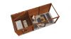 Lugarde Select Modern tuinhuis met overkapping Dordrecht 250x250cm + 400cm - Bruine olie