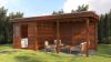 Lugarde Select Modern tuinhuis met overkapping Dordrecht 250x250cm + 400cm - Bruine olie