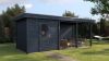 Lugarde Select Modern tuinhuis met overkapping Dordrecht 250x250cm + 400cm - Zwarte olie