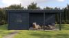 Lugarde Select Modern tuinhuis met overkapping Dordrecht 250x250cm + 400cm - Zwarte olie