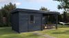 Lugarde Select Modern tuinhuis met overkapping Tilburg 300x250cm + 300cm - Zwarte olie