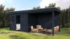 Lugarde Select Modern tuinhuis met overkapping Tilburg 300x250cm + 300cm - Zwarte olie