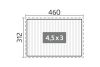 Plattegrond Biohort aluminium pergla 4,5 x 3 meter