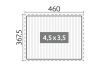 afmetingen Biohort pergola wit 4,5 x 3,5 meter