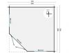 Tuindeco Asmund Blokhut 300x300 cm 28 mm vuren bruin geïmpregneerd