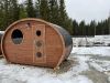 Barrelsauna Oval 195 - 397x175 cm - incl. dakshingles en vloer