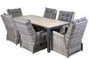 Tuinset Caldera - 6 verstelbare wicker stoelen met aluminium tafel