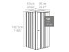 Biohort metalen tuinkast 90 zilver 93x83x182,5 cm