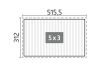 Plattegrond Biohort pergola wit 5x3 meter