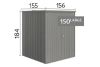 Biohort metalen tuinkast 150 LARGE donkergrijs 156x155x184 cm