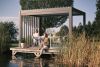 Biohort aluminium Pergola donkergrijs 600x300 cm zilver metallic lamellendak