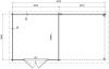Classicline Blokhut Overijssel vuren groen geïmpregneerd 300x300 + overkapping 300 cm