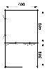 Plattegrond Blokhut 440x440 + luifel 300 cm - gecoat