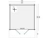 Tuindeco Albacete Blokhut 300x300 cm + luifel 70 cm 34 mm vuren red class wood geïmpregneerd