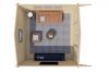 Tuindeco Blackpool Blokhut 440x340 cm + luifel 90 cm 58 mm vuren bruin geïmpregneerd