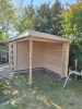 Tuindeco Elburg Blokhut 250x250 cm + overkapping 250 cm 28 mm vuren blank