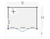 Tuindeco James Blokhut 400x280 cm 44 mm vuren red class wood geïmpregneerd