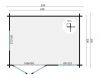 Tuindeco Philip Blokhut 350x250 cm 40 mm vuren red class wood geïmpregneerd
