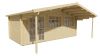 Tuindeco Piet Blokhut 595x300 cm + luifel 200 cm 45 mm vuren grijs geïmpregneerd