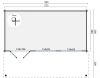 Tuindeco Piet Blokhut 595x300 cm + luifel 200 cm 45 mm vuren grijs geïmpregneerd