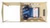 Tuindeco Skeg Blokhut 420x340 cm + luifel 280 cm 44 mm vuren grijs geïmpregneerd