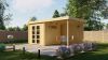 Tuindeco Brenda Blokhut 275x275 cm + luifel 250 cm 28 mm vuren honing geïmpregneerd