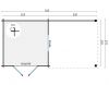 Tuindeco Brenda Blokhut 275x275 cm + luifel 250 cm 28 mm vuren honing geïmpregneerd