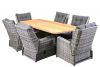 Tuinset Laguna - 6 verstelbare wicker stoelen met teakhouten tafel