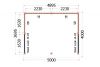 Buitenverblijf Refter XL 500x400 cm plattegrond