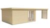 Blokhut Casper 500x400 cm + luifel 400 cm - Red class wood geïmpregneerd