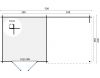 Tuindeco Chappo Blokhut 300x300 cm + luifel 298 cm 28 mm vuren bruin geïmpregneerd