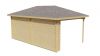 Tuindeco Christoffer Blokhut 300x350 cm + luifel 275 cm 28 mm vuren groen geïmpregneerd