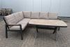 Cornerset Donna 3-delig – Aluminium met Taupe Kussens