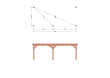 Bouwpakket aanbouwveranda 701,5x326 cm links fijnbezaagd Douglas