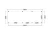 Bouwpakket aanbouwveranda 886,5x326 cm links fijnbezaagd Douglas