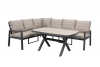Cornerset Donna 3-delig – Aluminium met Taupe Kussens