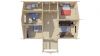 Tuindeco Finn Blokhut 1040x740 cm + luifel 238 cm 92 mm vuren honing geïmpregneerd