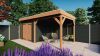 Trendhout Overkapping met schuur Traditioneel douglas 595x330x260 cm met vuren zwart geïmpregneerde wanden