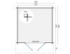 Tuindeco Gitte Blokhut 260x260 cm + luifel 70 cm 28 mm vuren grijs geïmpregneerd