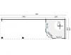Tuindeco Gretel Blokhut 250x250 cm + luifel 550 cm 44 mm vuren red class wood geïmpregneerd