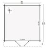 Tuindeco Gunda Blokhut 400x400 cm 40 mm vuren grijs geïmpregneerd