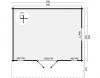 Tuindeco Gustav Blokhut 500x380 cm + luifel 120 cm 44 mm vuren red class wood geïmpregneerd