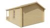 Tuindeco Heino Blokhut 450x380 cm + luifel 200 cm 44 mm vuren grijs geïmpregneerd