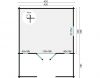 Tuindeco Heino Blokhut 450x380 cm + luifel 200 cm 44 mm vuren grijs geïmpregneerd