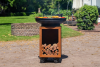 Barbecue Hermano XXL Base Corten top Black - incl. houtopslag - Ø80cm