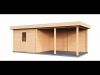 Lugarde Select Modern tuinhuis met overkapping Lelystad 300x300cm + 400cm - Bruine olie
