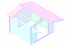 Blokhut 3032 300x300 cm + luifel 120 cm - compleet gecoat