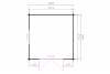 Blokhut 3032 300x300 cm + luifel 120 cm - compleet gecoat